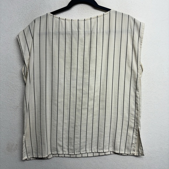 Garnish PDX Striped Blouse Cream Black M - Picture 2 of 9